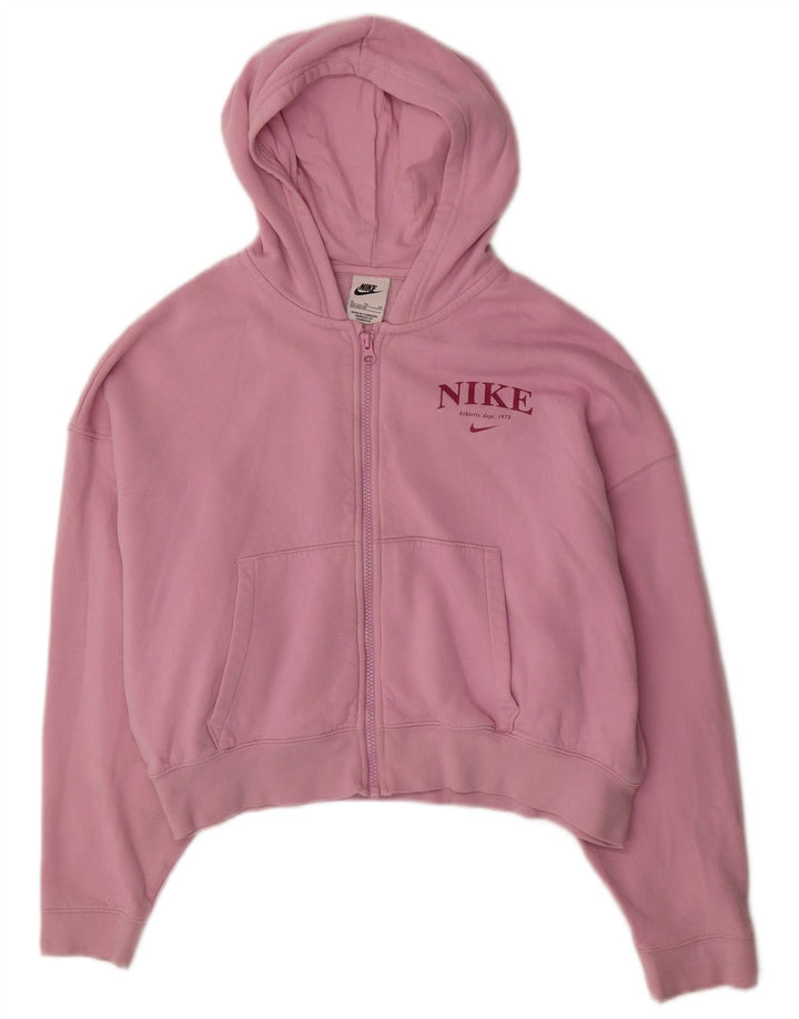 NIKE Girls Oversized Crop Graphic Zip Hoodie pulover 13-14 Years XL Pink