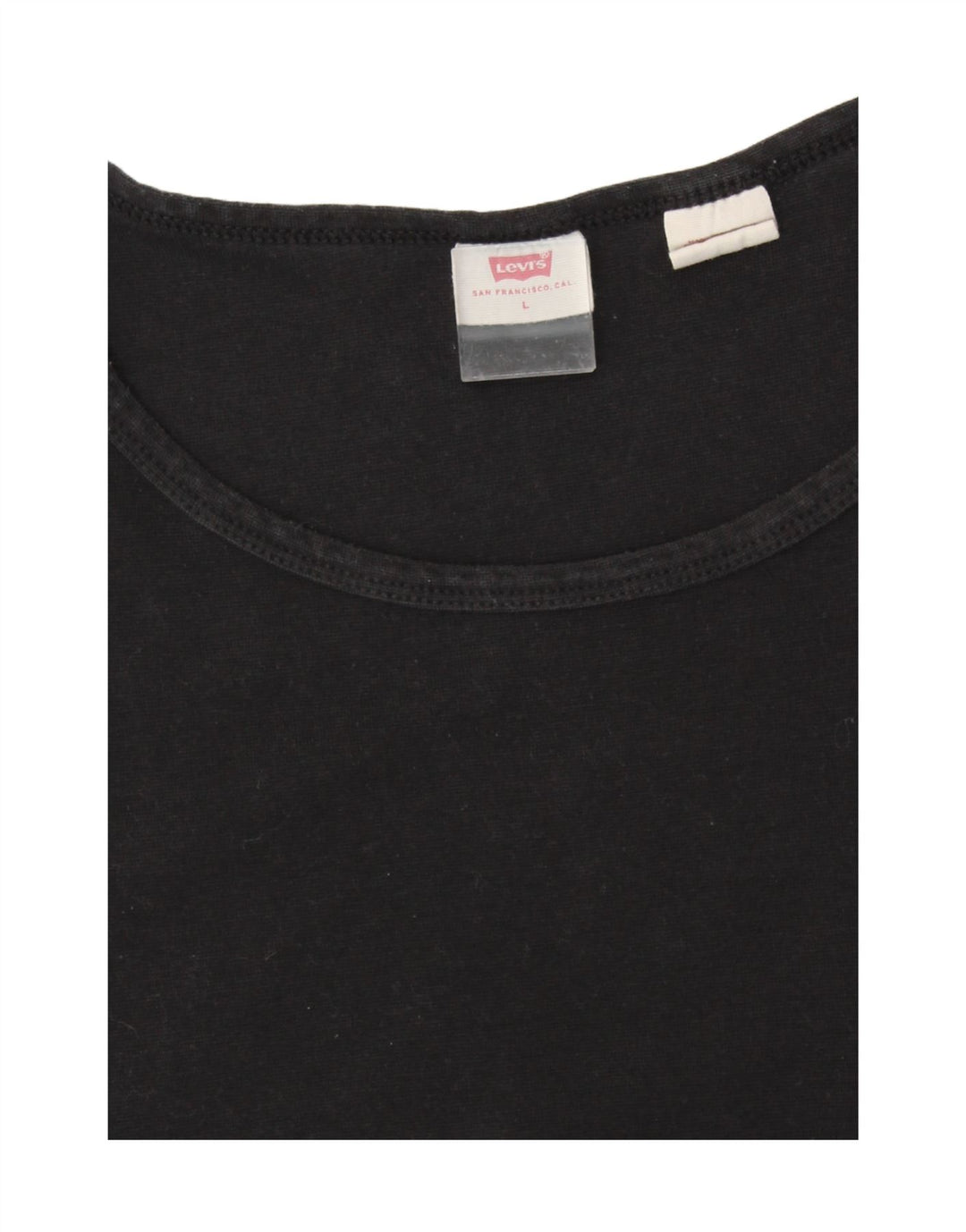 LEVI'S Womens T-Shirt Top UK 14 Large Black Vintage Levi's and Second-Hand Levi's from Messina Hembry 