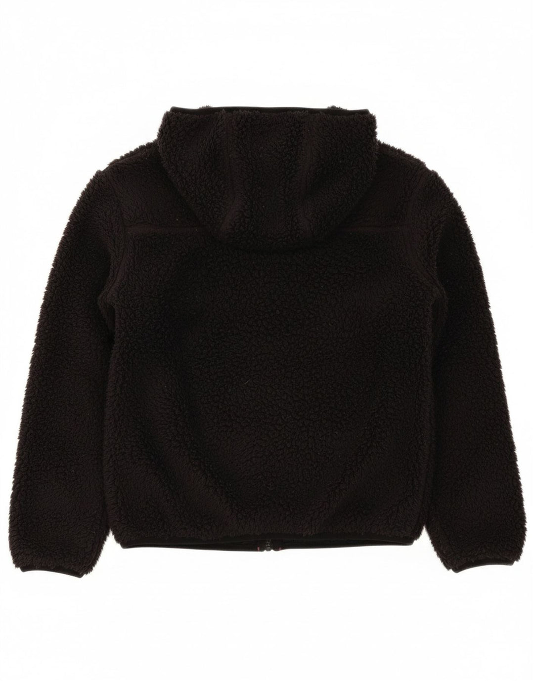 EDDIE BAUER Girls Hooded Fleece Jacket 7-8 Years Small Black Polyester