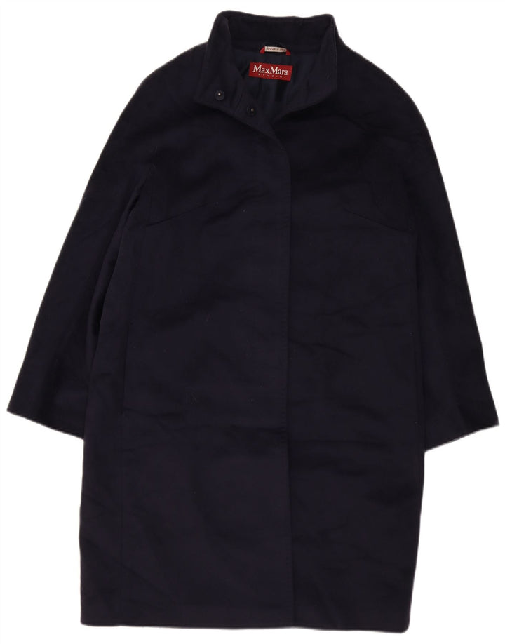 Max Mara ženski kaput UK 16 Large tamnoplava djevičanska vuna