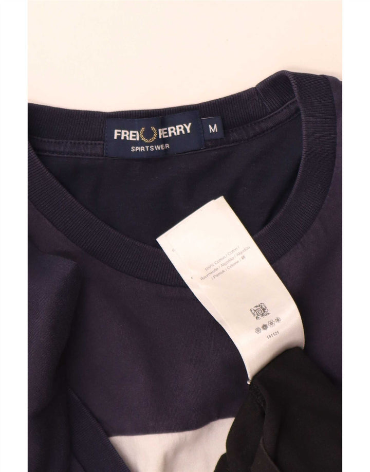 Fred Perry muška majica kratkih rukava s grafičkim motivima srednje crne boje, pamuk