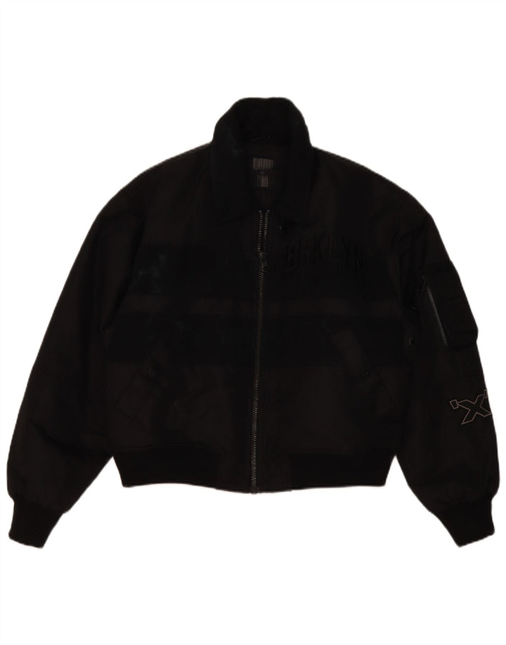 Superdry ženska kratka prevelika bomber jakna UK 10 Mala crna