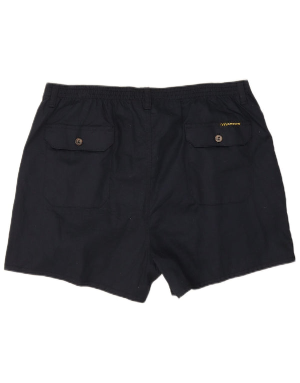 Crown Mens Pegged Chino Shorts W36 Large Navy Blue Cotton