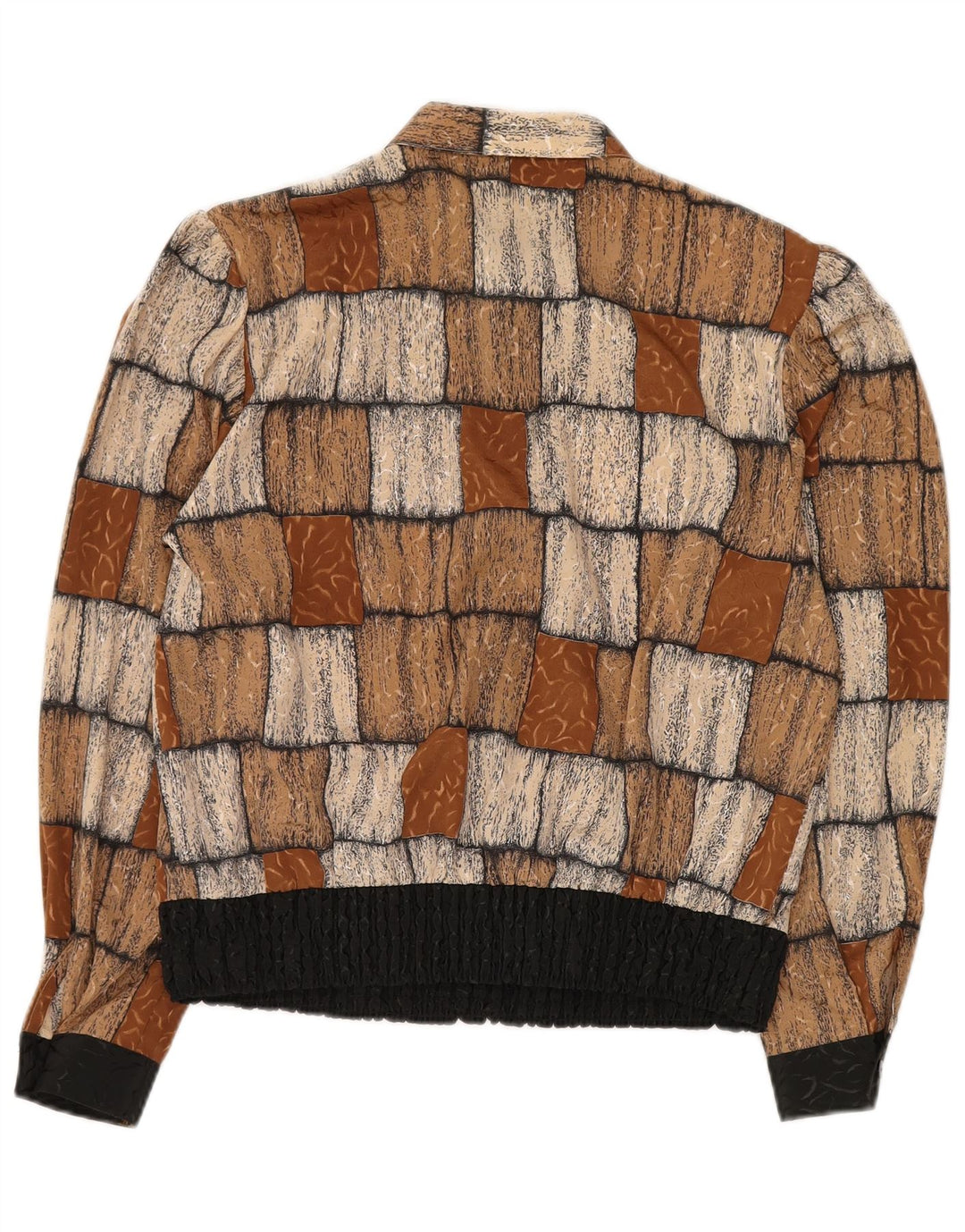 FRANKENWALDER Ženska košulja bluza EU 42 velika smeđa patchwork poliester