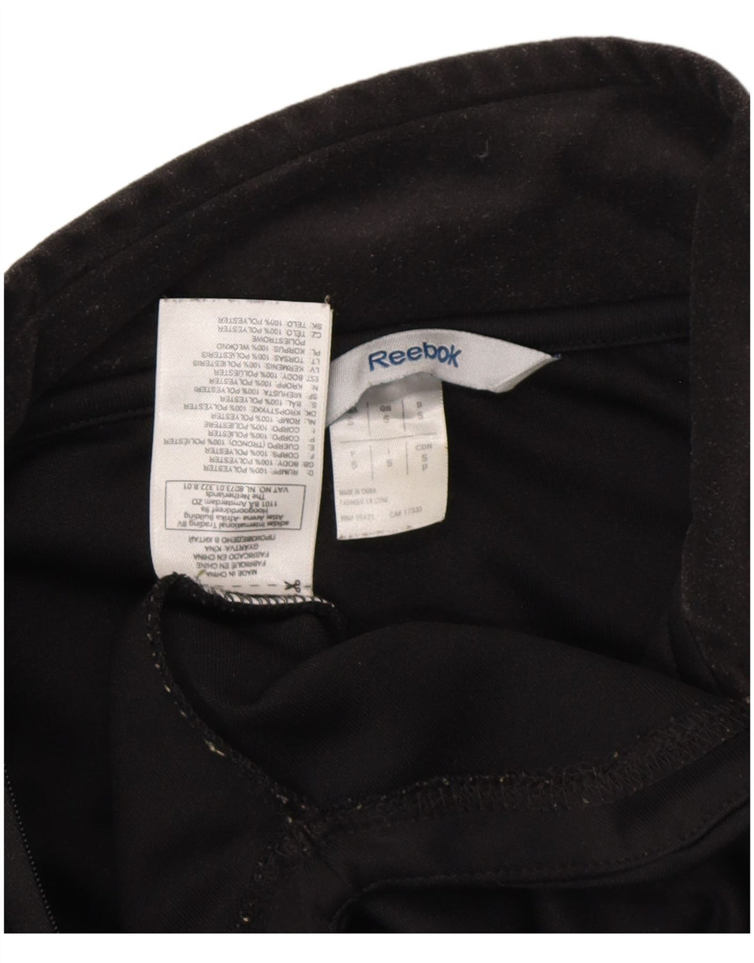 REEBOK Muški gornji dio trenirke s grafičkim zip izrezom, mali crni poliester