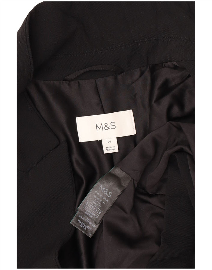 Marks & Spencer ženska jakna s otvorenim sakoom UK 14 veliki crni poliester