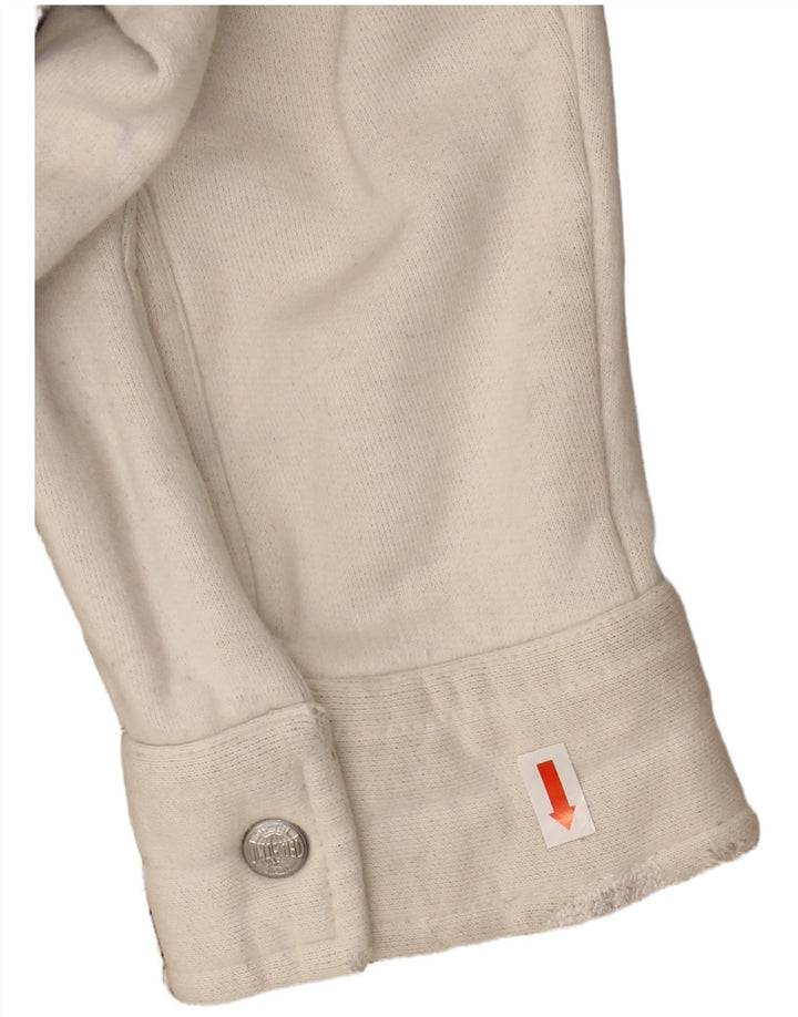 VINTAGE muška grafička bomber jakna UK 44 2XL bež prugasta vunena