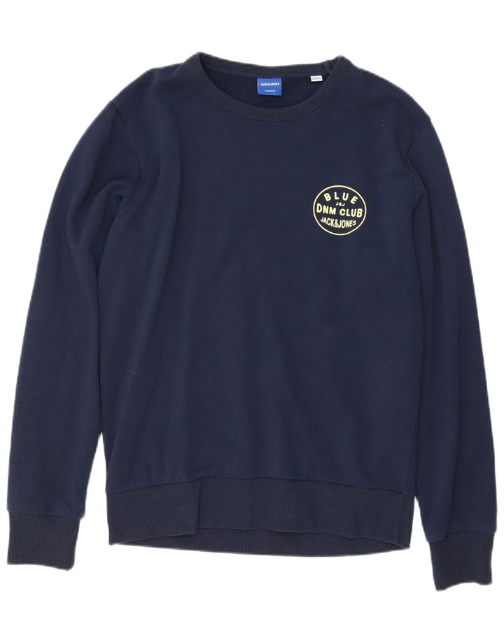 JACK & JONES Muška majica s kratkim rukavima Mali tamnoplavi pamuk