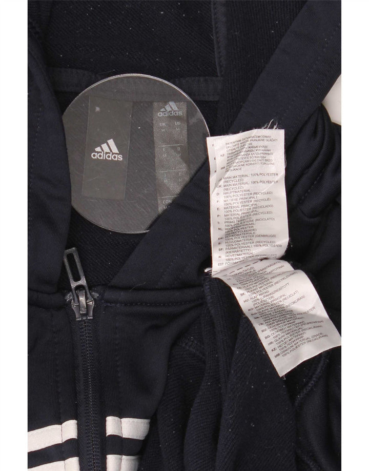 Adidas muški pulover s kapuljačom na patentni zatvarač srednje tamnoplave boje od poliestera