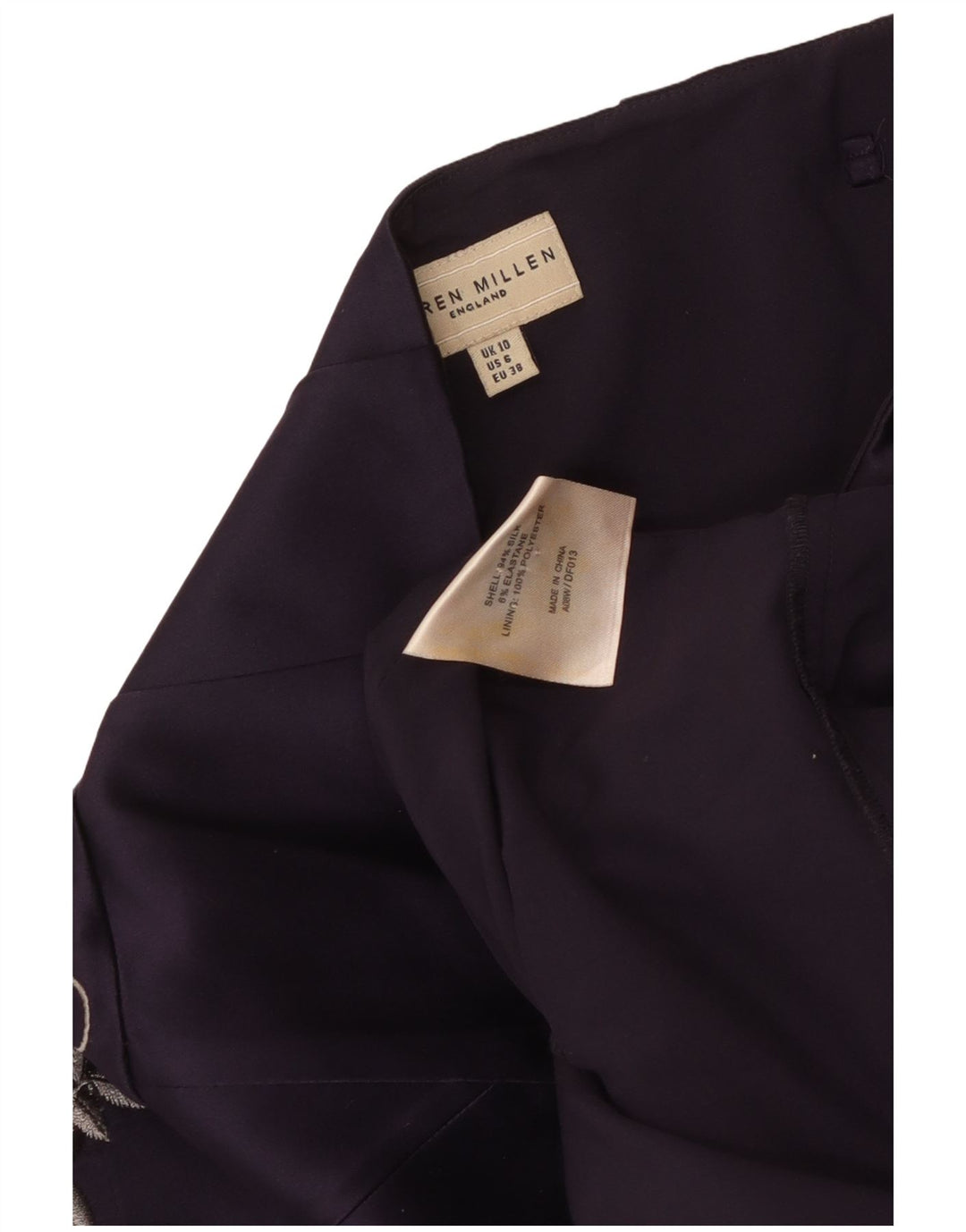 KAREN MILLEN Ženska haljina bez naramenica UK 10 Mala ljubičasta cvjetna svila