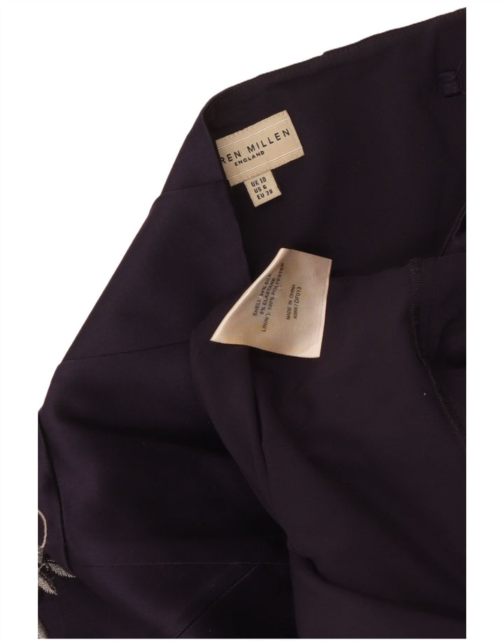 KAREN MILLEN Ženska haljina bez naramenica UK 10 Mala ljubičasta cvjetna svila