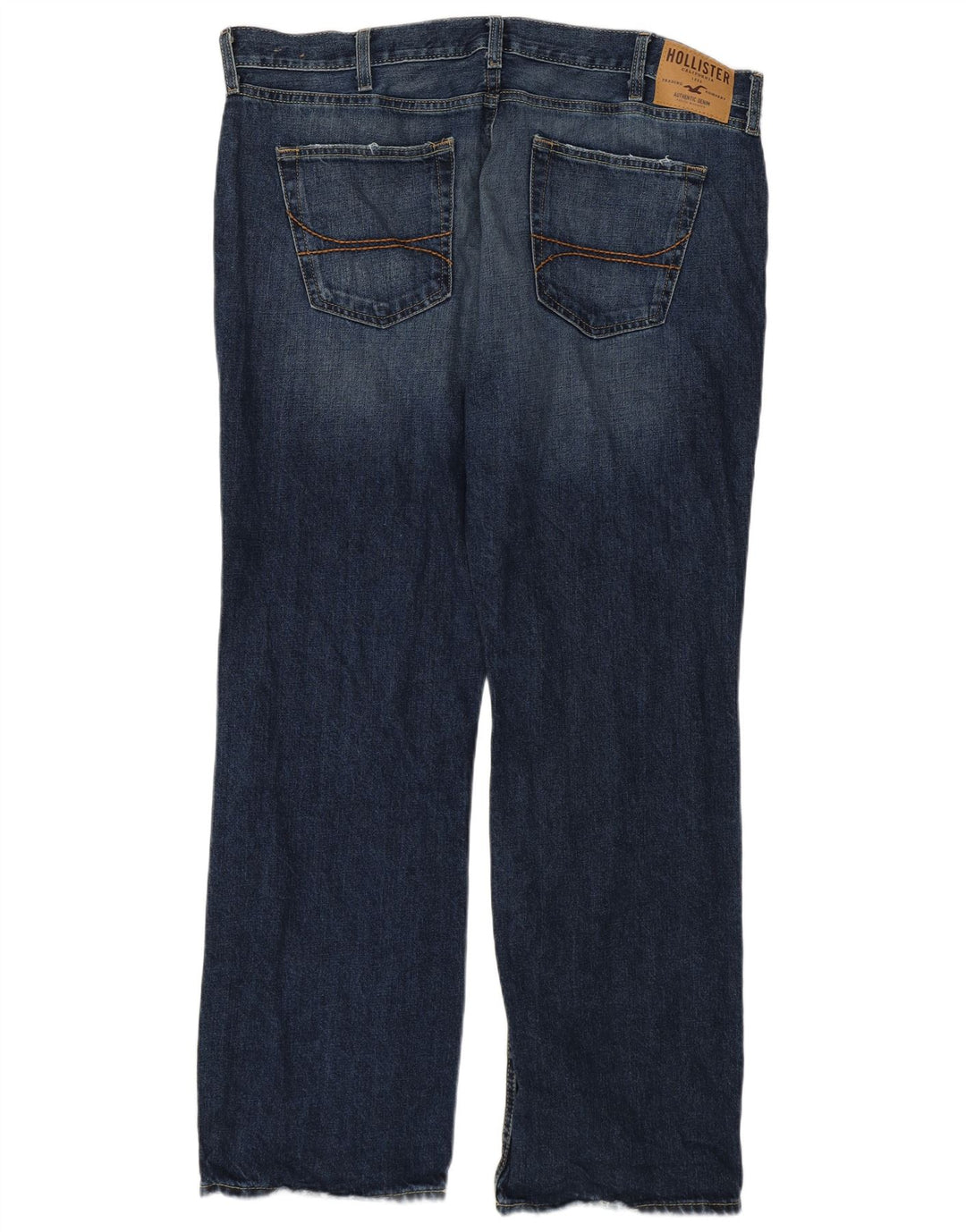 Hollister muške Bootcut traperice W38 L30 tamnoplavi pamuk