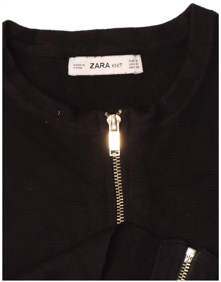 Zara ženski kratki kardigan pulover UK 12 srednje crne boje