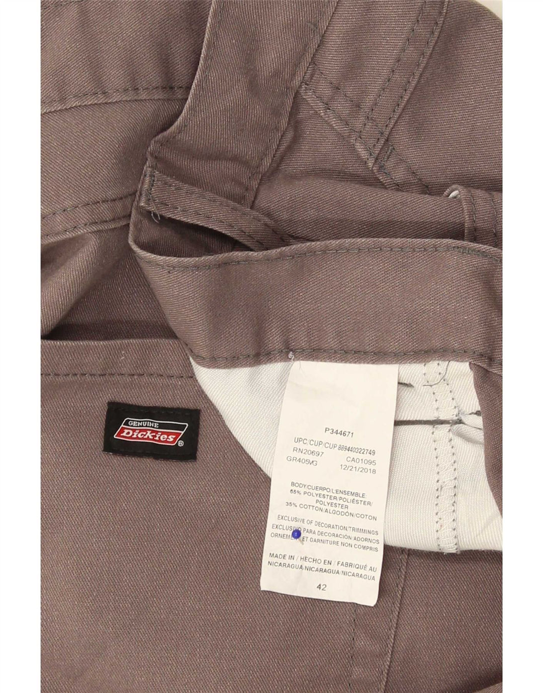 Dickies muške ležerne kratke hlače W42 2XL sivi poliester u boji