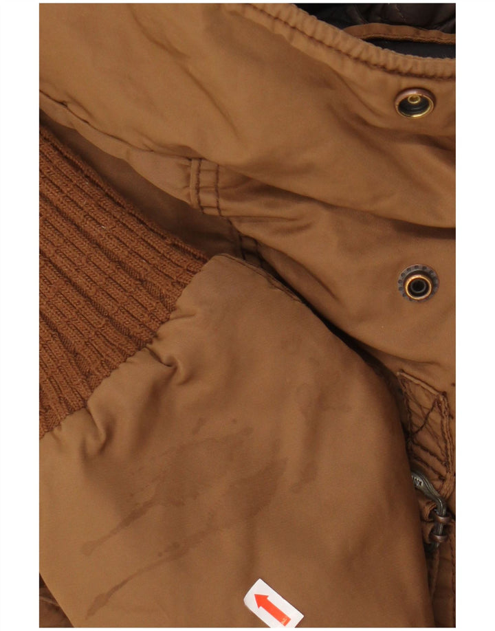 KHUJO ženska vojna parka jakna s kapuljačom UK 14 srednje smeđi poliester