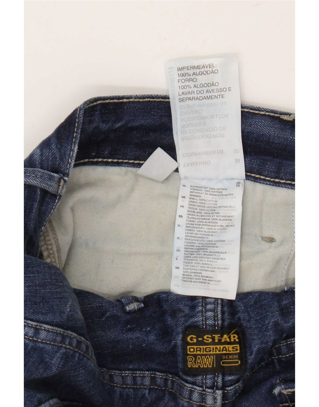 G-Star muške ravne traperice W36 L32 plavi patchwork pamuk