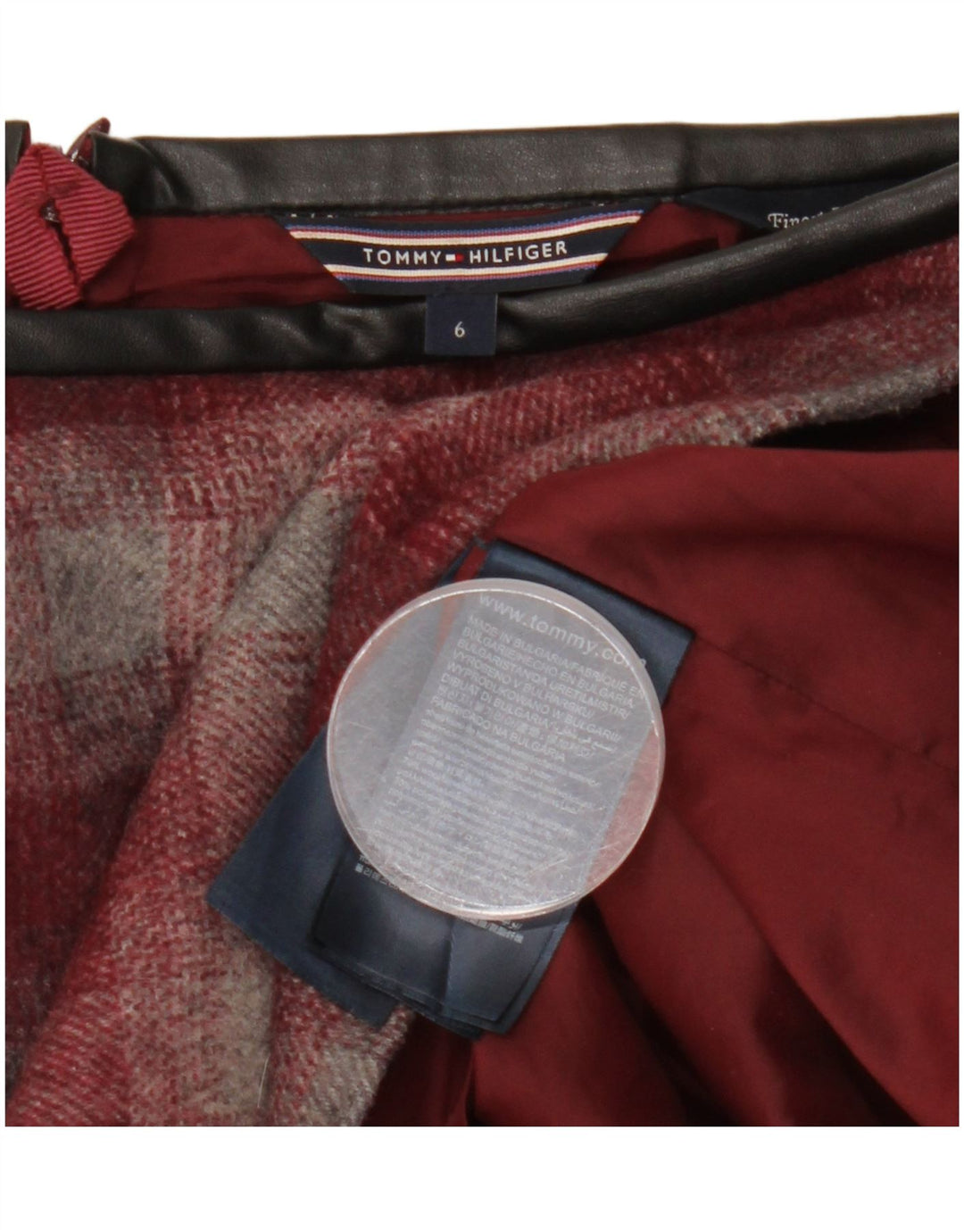 Tommy Hilfiger ženska mini suknja US 6 Srednja W30 bordo karirana vuna