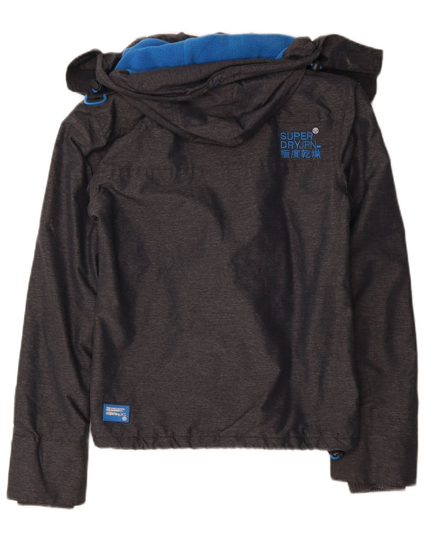Superdry Womens Windcheater Hooded Windbreaker Jacket UK 6 XS Grey