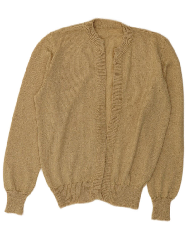 Vintage ženski otvoreni kardigan pulover UK 14 Srednje bež
