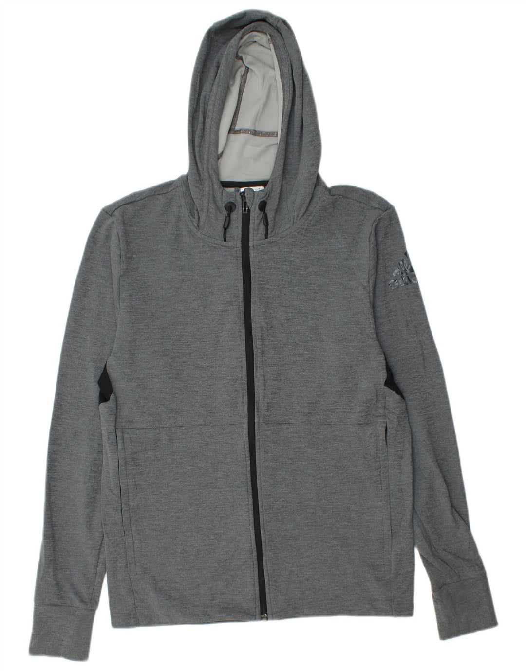 ADIDAS muški Climacool pulover s kapuljačom s patentnim zatvaračem, mali sivi pulover