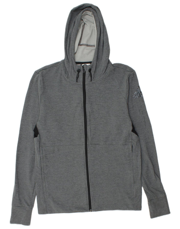 ADIDAS muški Climacool pulover s kapuljačom s patentnim zatvaračem, mali sivi pulover