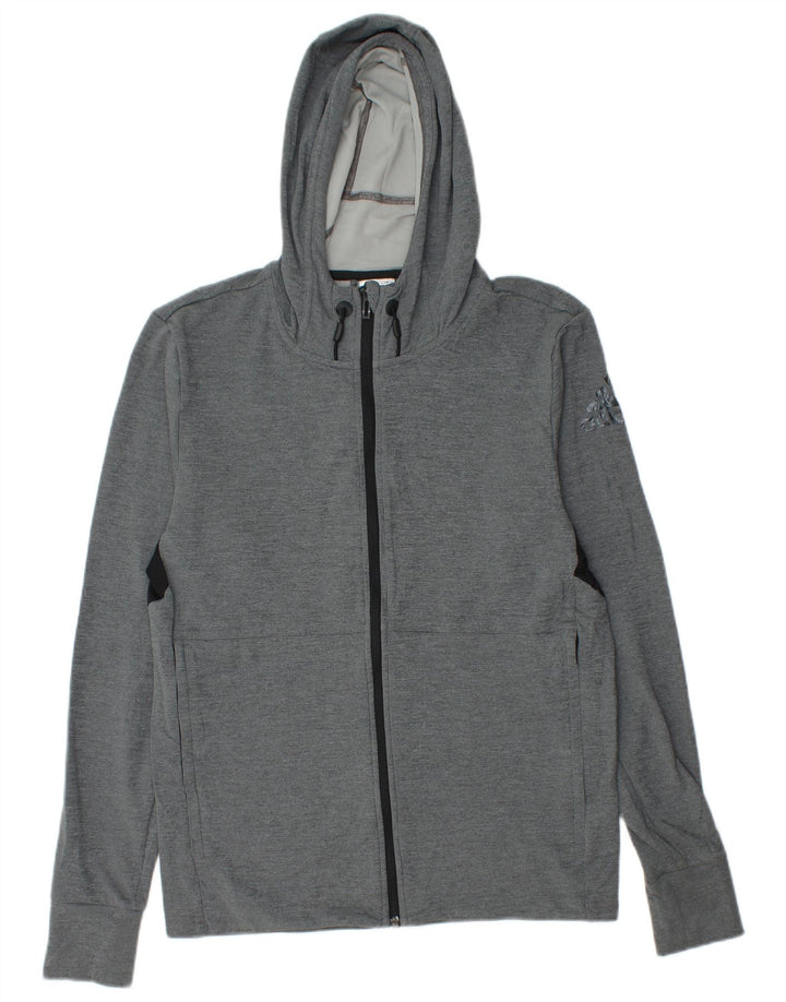 ADIDAS muški Climacool pulover s kapuljačom s patentnim zatvaračem, mali sivi pulover