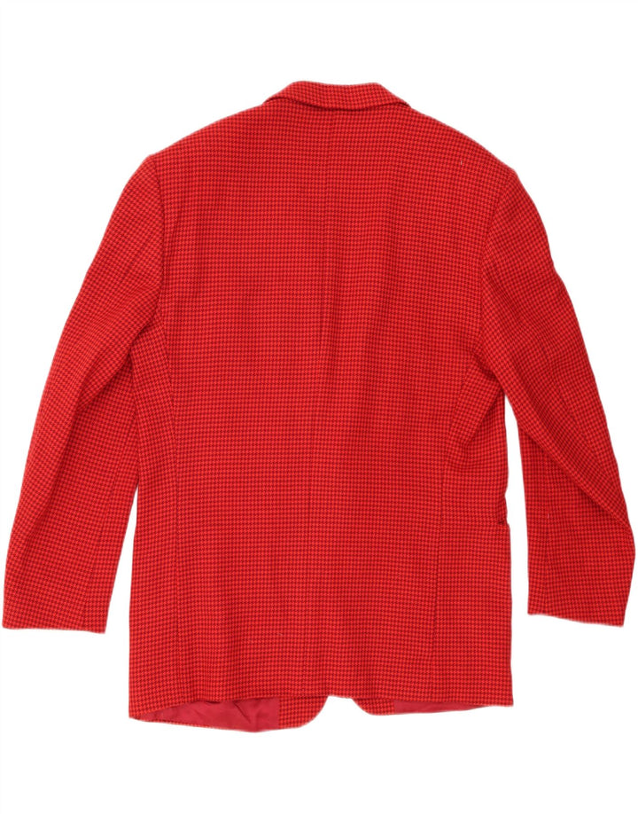 Vintage muška jakna sa 2 gumba IT 52 XL crvena vuna u obliku ptičje zube