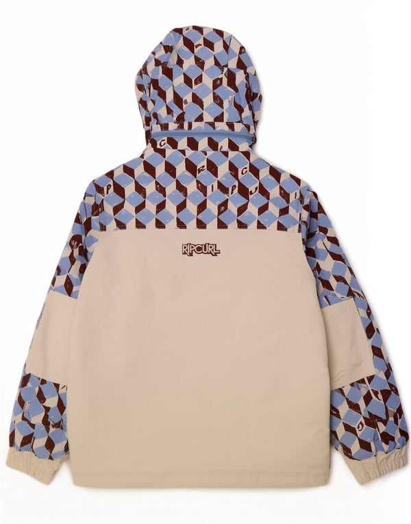 Rip Curl muška vjetrovka s kapuljačom UK 40 Velika bijela sportska geometrijska jakna