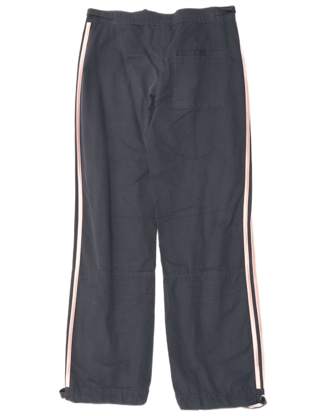 Adidas ženske ravne ležerne hlače UK 8 male W30 L30 tamnoplavi pamuk