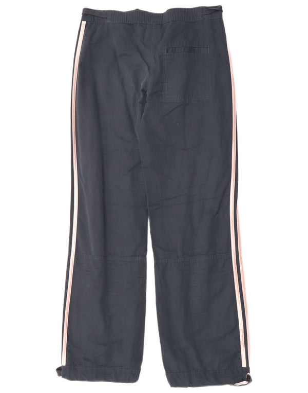 Adidas ženske ravne ležerne hlače UK 8 male W30 L30 tamnoplavi pamuk