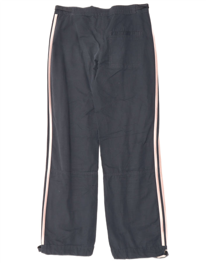 Adidas ženske ravne ležerne hlače UK 8 male W30 L30 tamnoplavi pamuk