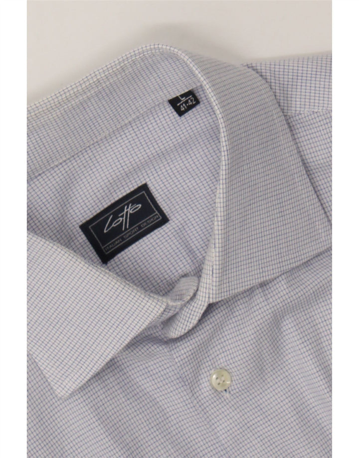 LOTTO Mens Shirt Size 41/44 Large Blue Check Vintage Lotto and Second-Hand Lotto from Messina Hembry 