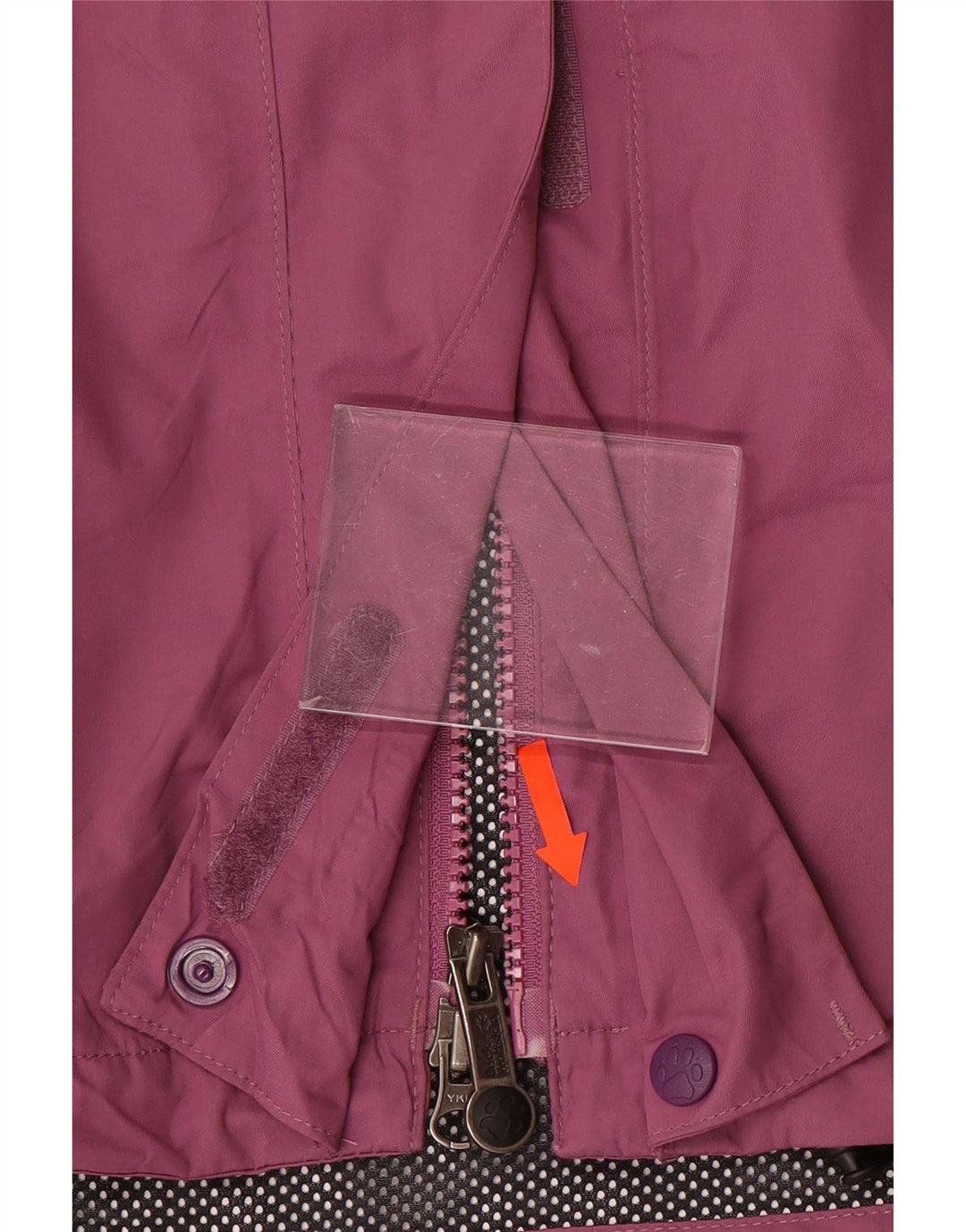 JACK WOLFSKIN Ženska grafička kišna jakna UK 22/24 2XL Purple Colourblock