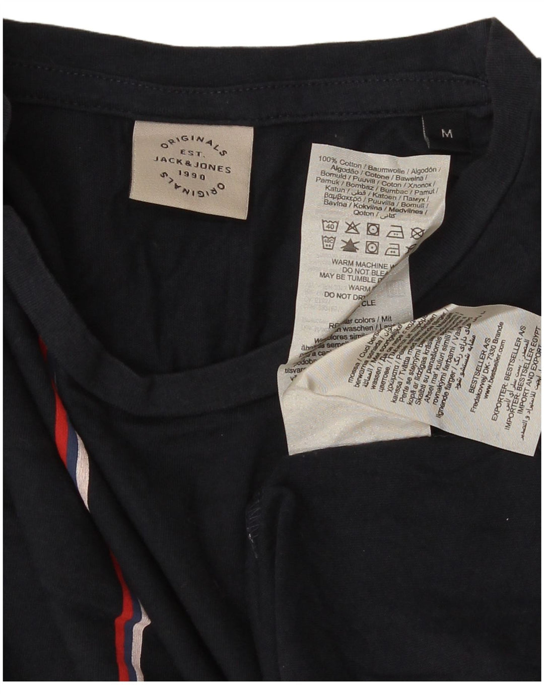 Jack & Jones muška majica kratkih rukava Srednji tamnoplavi pamuk na pruge