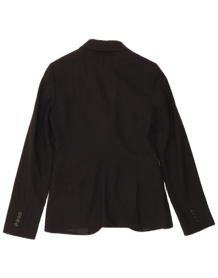 Massimo Dutti Ženska jakna sako s 2 gumba EU 36 XS crna vunena prugasta