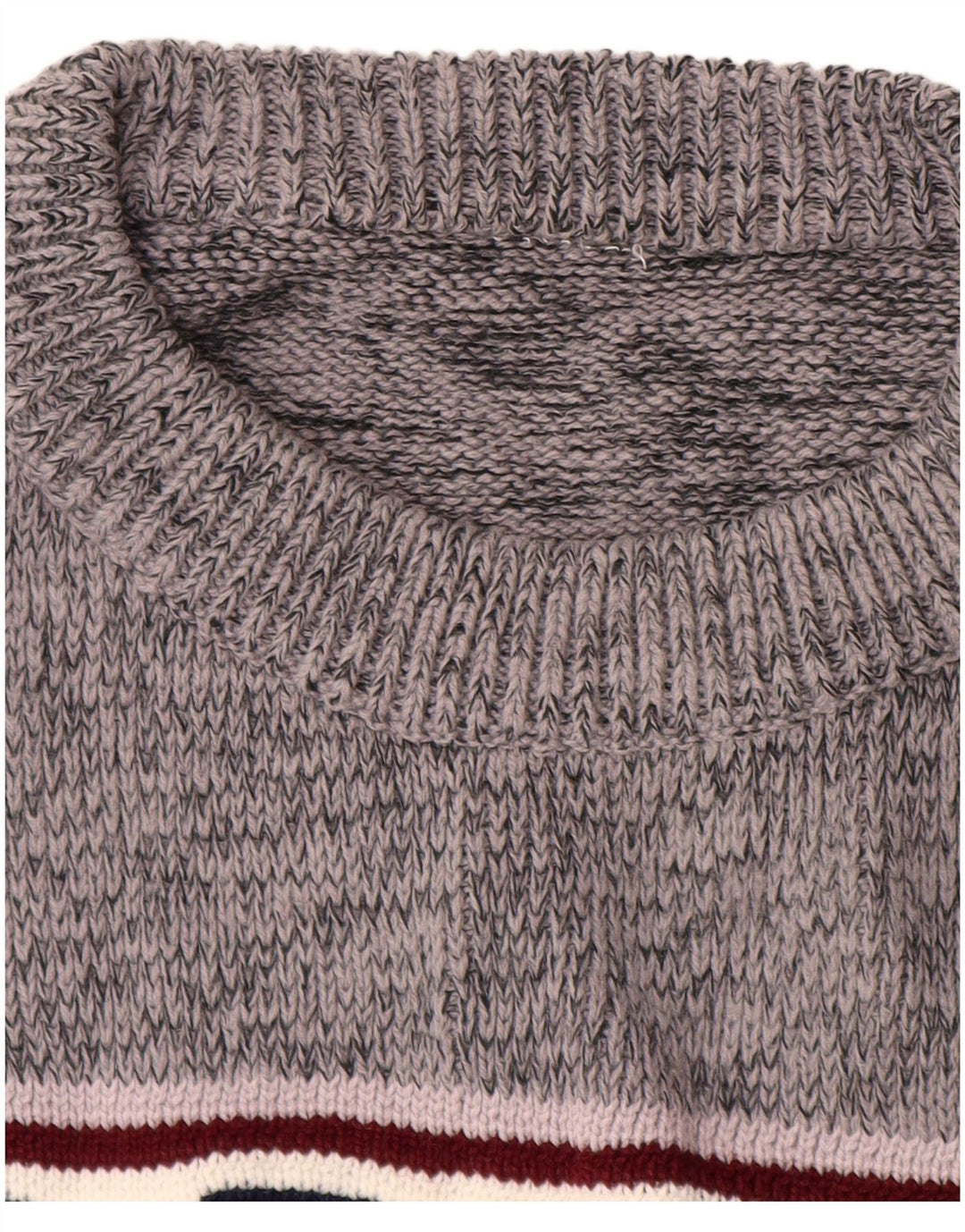 VINTAGE muški pulover s okruglim izrezom, veliki sivi geometrijski