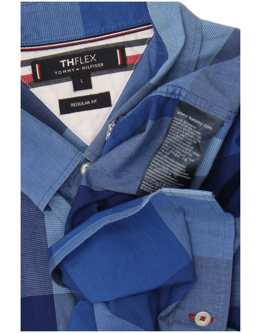 Tommy Hilfiger muška majica standardnog kroja, veliki plavi pamuk od ginghama