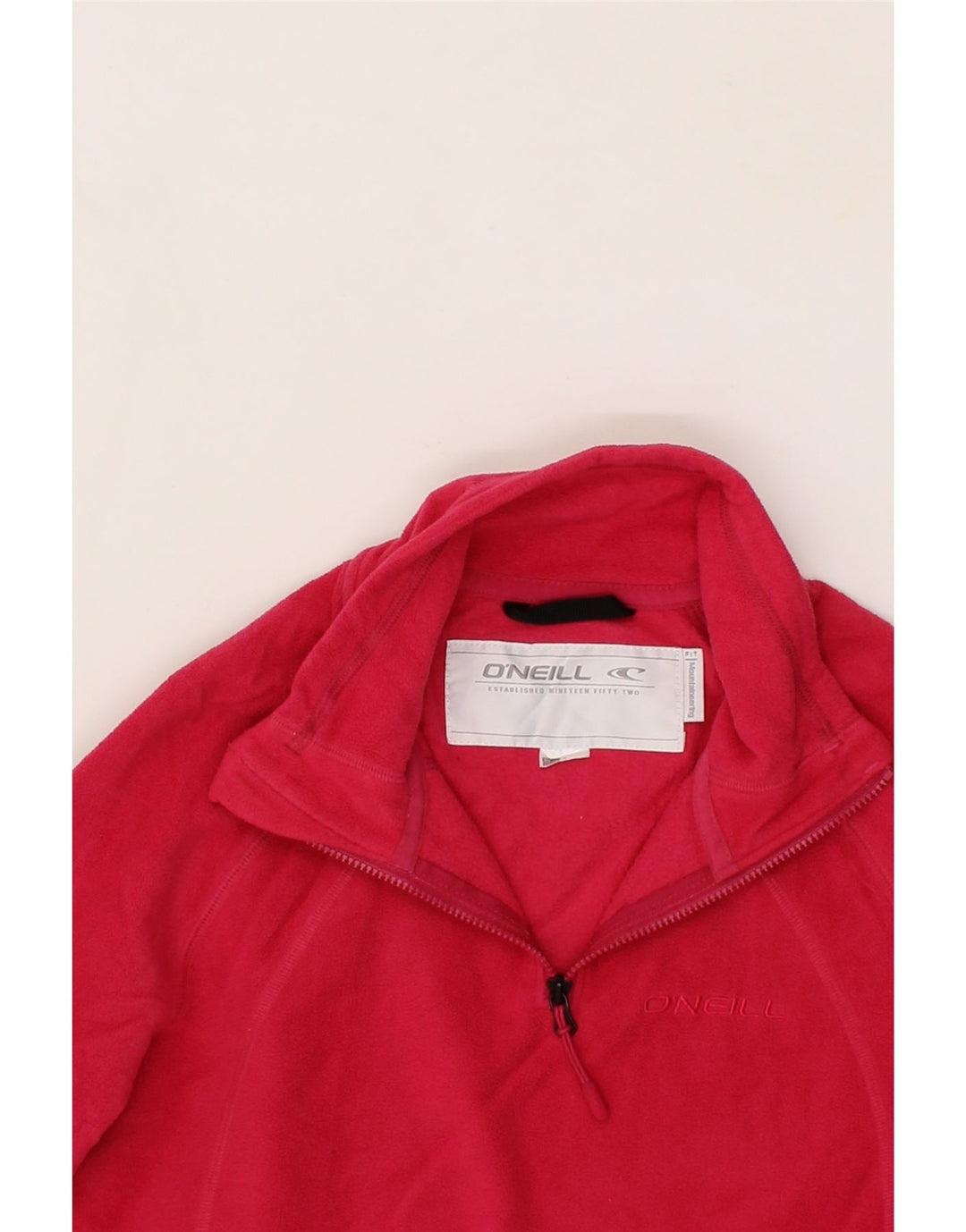 O'NEILL Womens Zip Neck Fleece Jumper UK 12 Medium Pink Polyester Vintage O'Neill and Second-Hand O'Neill from Messina Hembry 