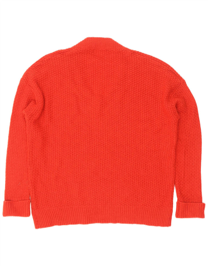 Zara ženski veliki džemper s V-izrezom UK 10 Small Red