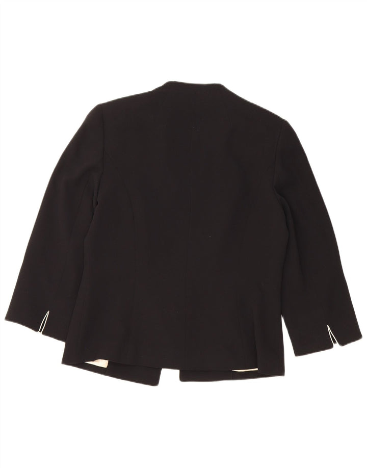 JAQUES VERT Ženska jakna sako s 3/4 rukavima i jednim gumbom UK 10 Mala crna