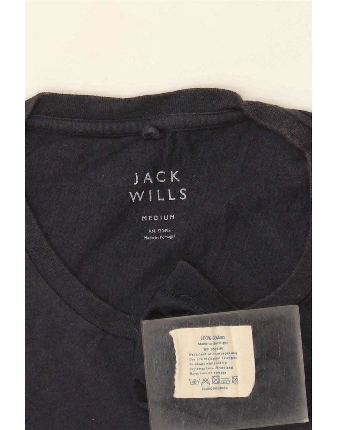 Jack Wills Muška majica kratkih rukava srednje tamnoplavi pamuk
