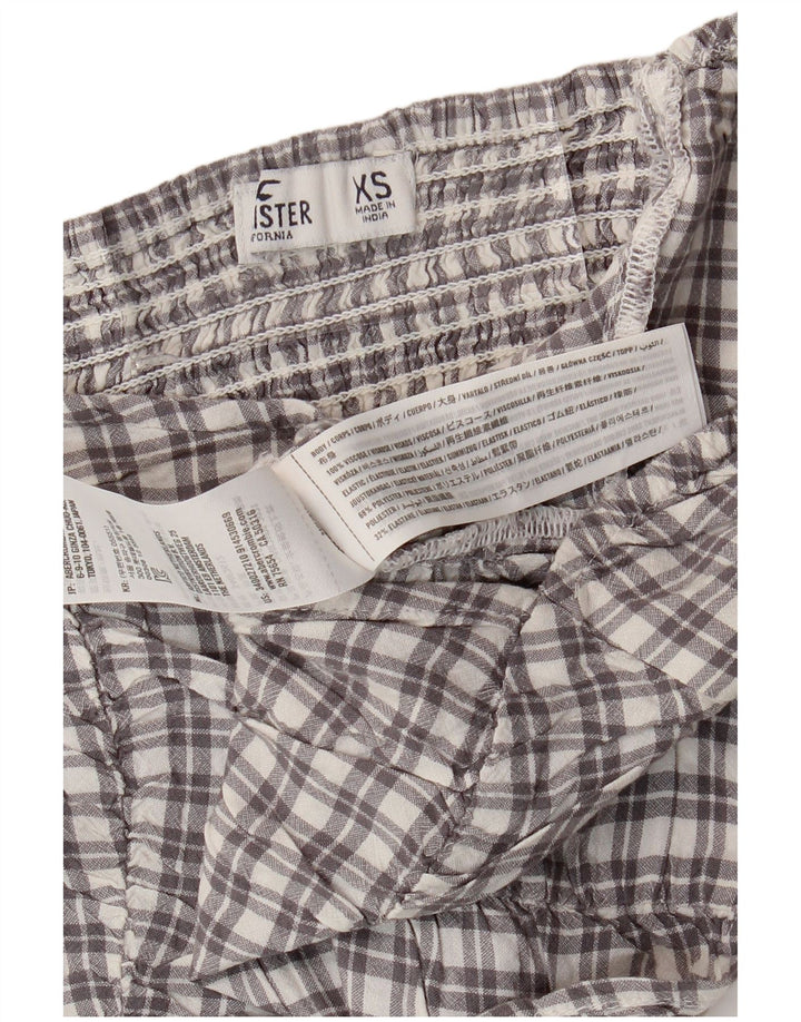 HOLLISTER Ženska skraćena majica UK 4 XS siva karirana viskoza