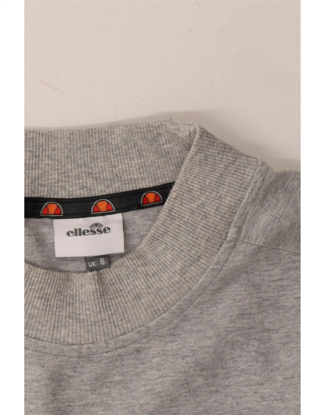 ELLESSE Womens Graphic Sweatshirt Jumper UK 8 Small Grey Cotton Vintage Ellesse and Second-Hand Ellesse from Messina Hembry 