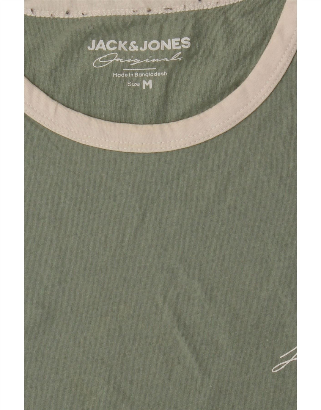 JACK & JONES Mens T-Shirt Top Medium Green Cotton Vintage Jack & Jones and Second-Hand Jack & Jones from Messina Hembry 