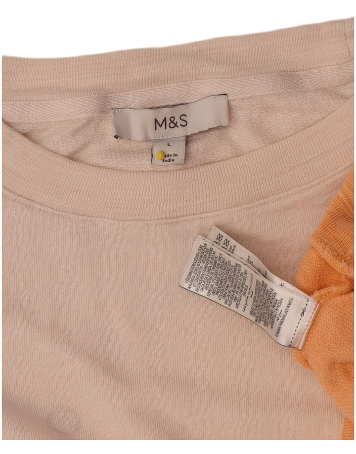 Marks & Spencer Ženska majica s kratkim rukavima UK 16 Large Beige Tie Dye