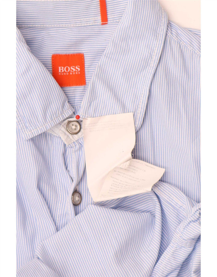 Hugo Boss muška košulja s velikim plavim prugama, pamuk