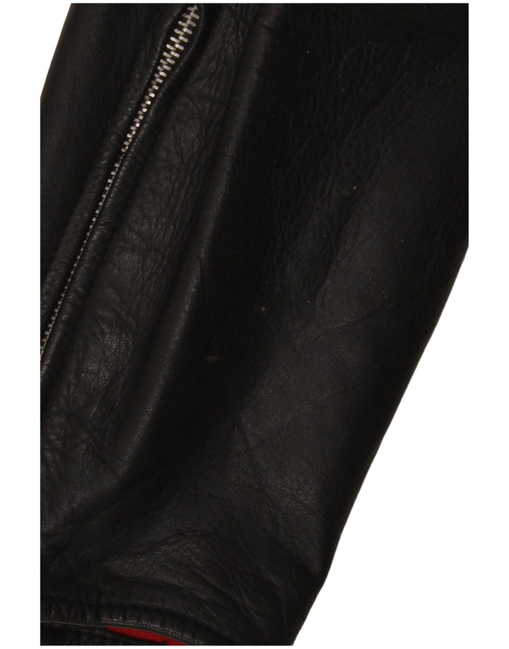 Vintage muške kožne biciklističke hlače W34 L30 crne boje