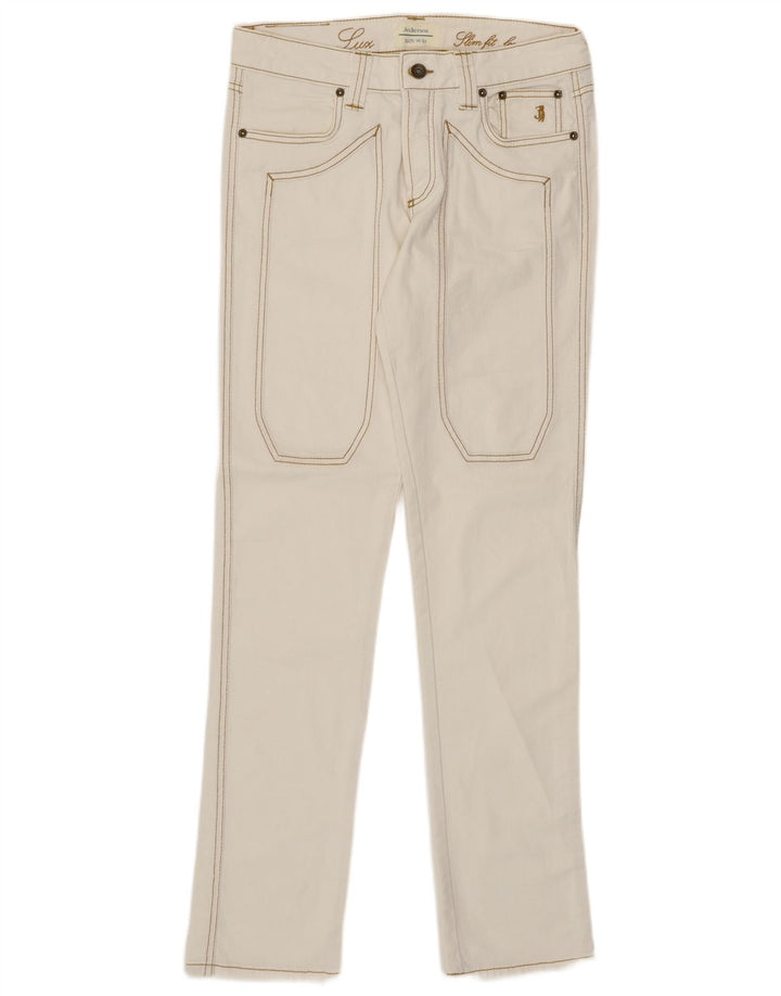 JECKERSON Womens Slim Jeans W31 L32 White Cotton