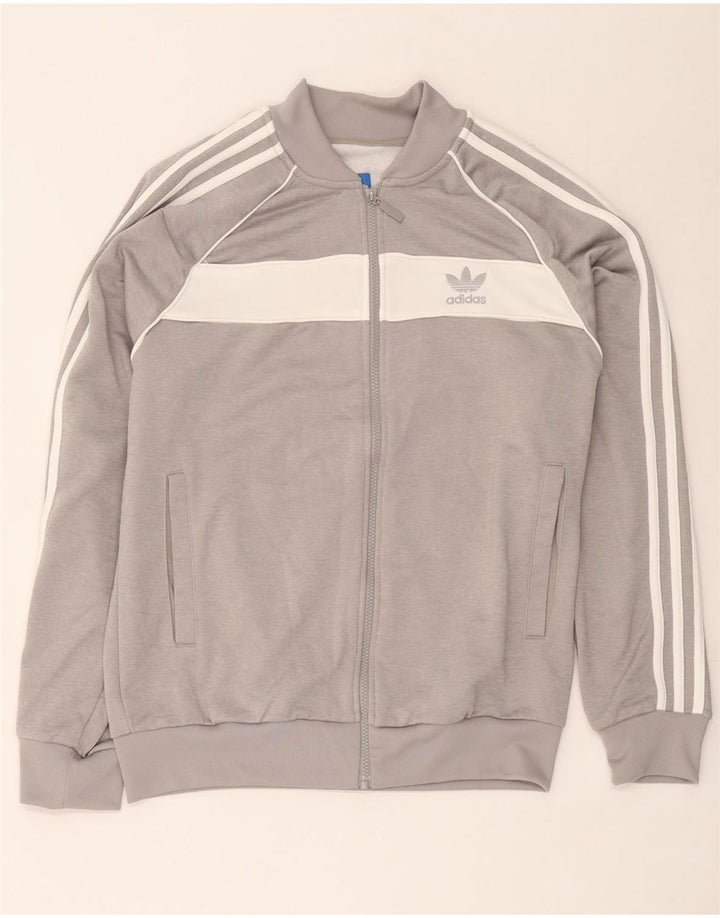 Adidas muška gornja jakna od trenirke, veliki sivi poliester u boji