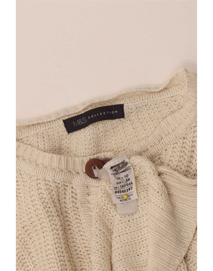 Marks & Spencer ženski kratki kardigan pulover UK 10 Small Off White